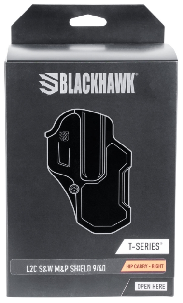 Picture of Blackhawk T-Series L2c Non-Light Bearing Owb Black Polymer Belt Slide Fits S&W M&P Shield 9/40 Right Hand 