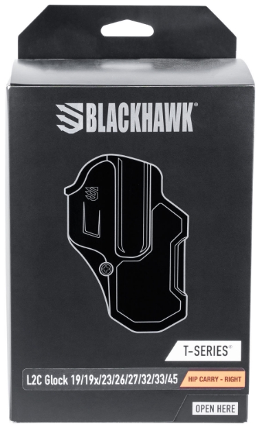 Picture of Blackhawk T-Series L2c Non-Light Bearing Owb Black Polymer Belt Clip Compatible W/Glock 19/23/26/27/32/33/45 Right Hand 