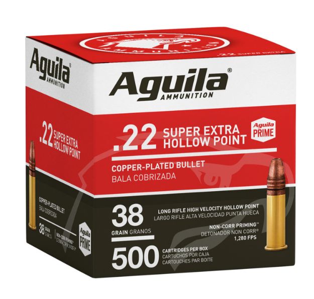 Picture of Aguila Super Extra Rimfire 22 Lr 38 Gr Copper Plated Hollow Point (Cphp) 500 Per Box/ 4 Cs 