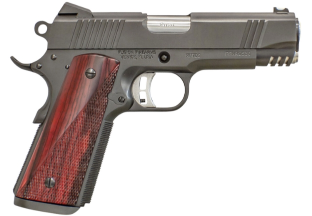 Picture of Fusion Firearms Freedom Riptide 45 Acp 4.25" 8+1, Black, Beavertail Frame, Serrated Slide, Red Cocobolo Grip, 70 Series Design 