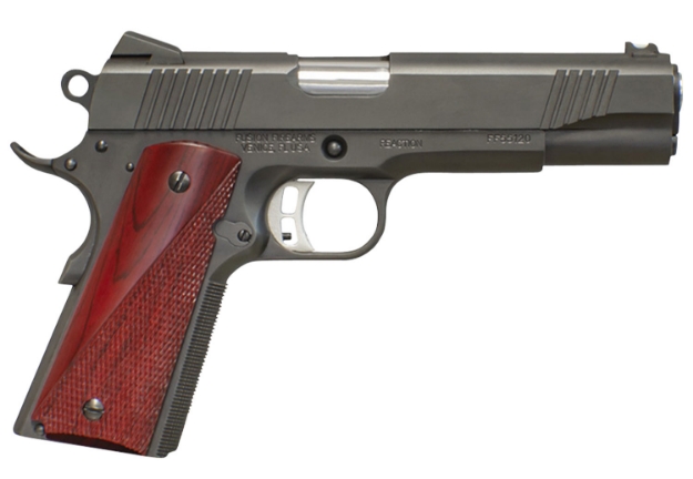 Picture of Fusion Firearms 1911 Freedom Reaction 45 Acp 5" 8+1, Black, Beavertail Frame, Serrated Slide, Red Cocobolo Grip, 70 Series Design 