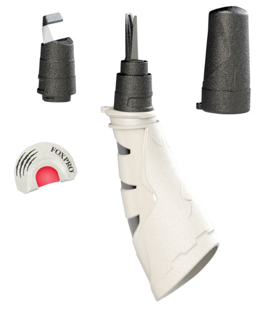 Picture of Foxpro Mr. Mouthy Diaphragm/Howler Call Double Reed Coyote Sounds Attracts Predators White 3 Piece 