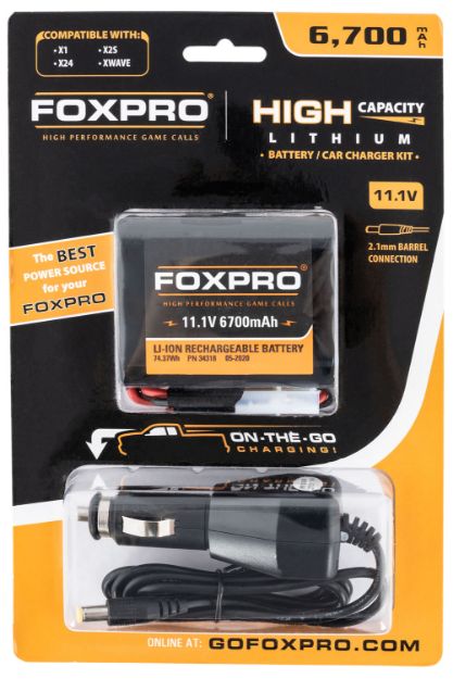 Picture of Foxpro Battery/Car Charger 11.1V 6700 Mah Compatible W/ Foxpro X1/X24/X2s/Xwave Charges W/Vehicle 12V Outlet 