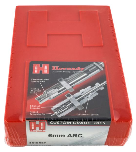 Picture of Hornady Custom Grade Series Iii 2-Die Set For 6Mm Arc Includes Sizing/Seater 