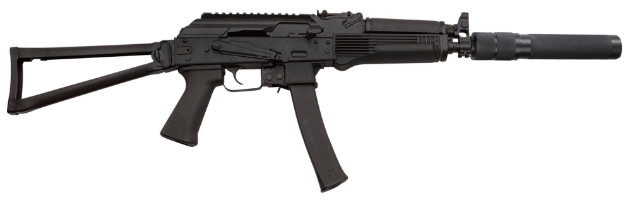 Picture of Kalashnikov Usa Kr-9 9Mm Luger 30+1 16.25" Threaded Barrel, Faux Suppressor, Black Metal Finish, Black Side Folding Stock, Polymer Grip Right Hand 