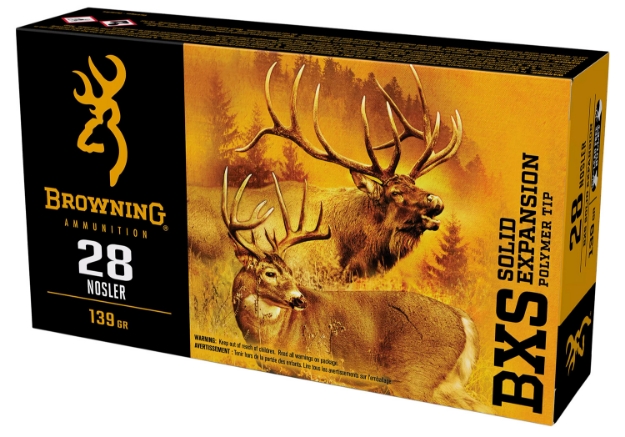 Picture of Browning Ammo Bxs Big Game & Deer 28 Nosler 139 Gr Lead Free Solid Expansion Polymer Tip 20 Per Box/ 10 Cs 