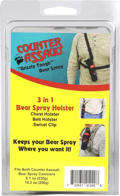 Picture of Counter Assault Bear Spray Belt/Chest Holster Black Nylon Swivel Clip 