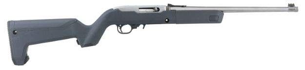 Picture of Ruger 10/22 Takedown 22 Lr 10+1 16.40" Barrel, Satin Stainless Steel, Magpul X-22 Backpacker Stealth Gray Stock, Cross-Bolt Manual Safety, Includes 4 Bx-1 Magazines 