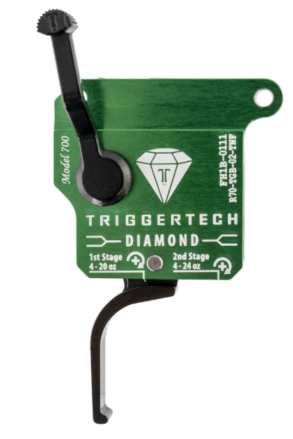 Picture of Triggertech Diamond Two-Stage Flat Clean Trigger With 0.50-2.80 Lbs Draw Weight & Green W/Black Parts Finish For Remington 700 Right 