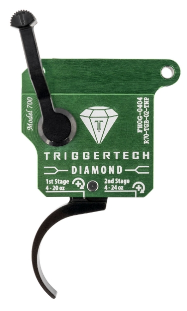 Picture of Triggertech Diamond Two-Stage Pro Curved Trigger With 0.50-2.80 Lbs Draw Weight & Green W/Black Parts Finish For Remington 700 Right 