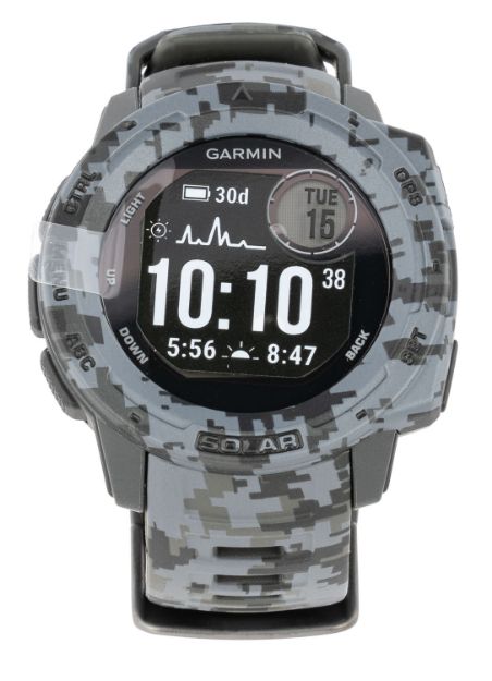 Picture of Garmin Instinct Fitness Tracker Graphite Camo 45Mm Solar Compatible With Iphone/Android Bluetooth/Ant+ Gps Yes 