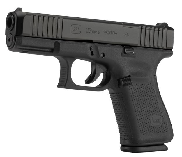 Picture of Glock G23 Gen5 Compact Mos 40 S&W 4.02" Glock Marksman Barrel 10+1, Black Frame & Mos Ndlc Slide, Modular Backstrap, Ambidextrous Slide Stop, Safe Action Trigger, Optics Ready 