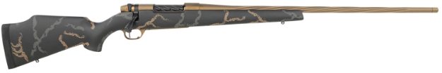 Picture of Weatherby Mark V Weathermark Ltd 6.5-300 Wthby 3+1 26" Burnt Bronze Cerakote Spiral, Fluted Steel Barrel, Black W/Grey & Brown Accents Monte Carlo Stock, Right Hand 