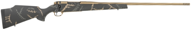 Picture of Weatherby Mark V Weathermark Ltd 300 Wthby Mag 3+1 26" Burnt Bronze Cerakote Spiral, Fluted Steel Barrel, Black W/Grey & Brown Accents Monte Carlo Stock, Right Hand 