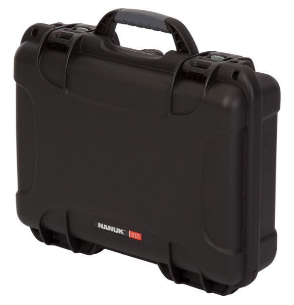 Picture of Nanuk 910 Waterproof Black Resin With Foam Padding & Airline Approved 13.20" L X 9.20" W X 4.10" H Interior Dimensions 