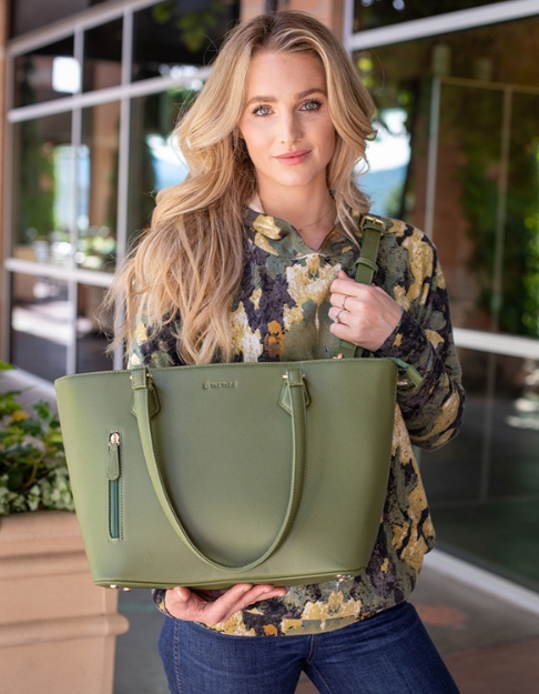 Picture of Tactica Tt-Pr-M1816-Gn Contemporary Conceal Carry Purse Green Shoulder Ambidextrous Hand 