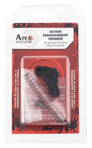 Picture of Apex Tactical Action Enhancement Curved Trigger With 5-5.50 Lbs Draw Weight & Black Finish For Springfield Hellcat 