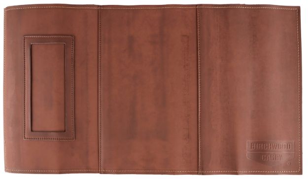 Picture of Birchwood Casey Handgun Service Mat Made Of Brown Leather With Integrated Parts Tray 13" X 23.50" Dimensions 