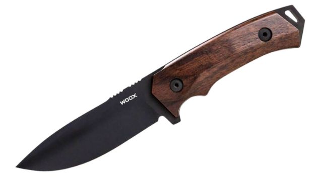 Picture of Woox Rock 62 4.25" Fixed Plain Black Mil-Spec Sleipner Steel Blade 4.75" Walnut Handle 