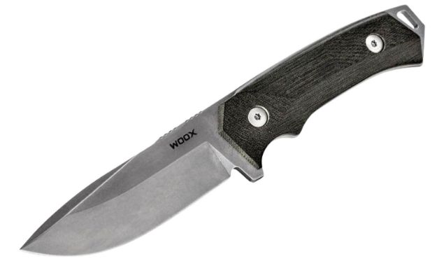 Picture of Woox Bu.Knf001.05 Rock 62 4.25" Fixed Plain Black Mil-Spec Sleipner Steel Blade 4.75" Black Micarta Handle 