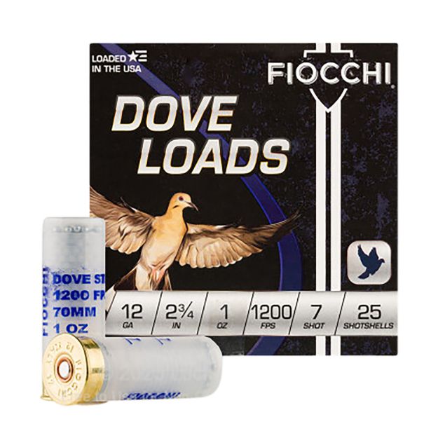 Picture of Fiocchi Dove & Quail Hunting 12 Gauge 2.75" 1 Oz 1200 Fps 7 Shot 25 Bx/10 Cs 