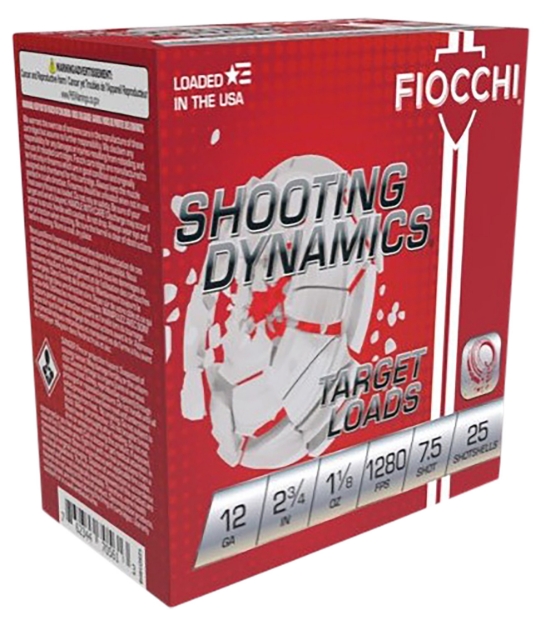 Picture of Fiocchi Shooting Dynamics Target 12 Gauge 2.75" 1 1/8 Oz 7.5 Shot 25 Per Box/ 10 Cs 