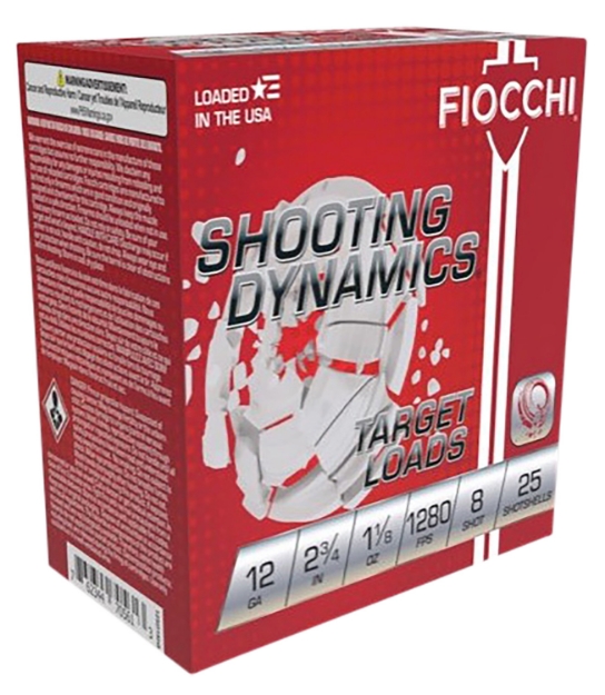 Picture of Fiocchi Shooting Dynamics Target 12 Gauge 2.75" 1 1/8 Oz 8 Shot 25 Per Box/10 Cs 