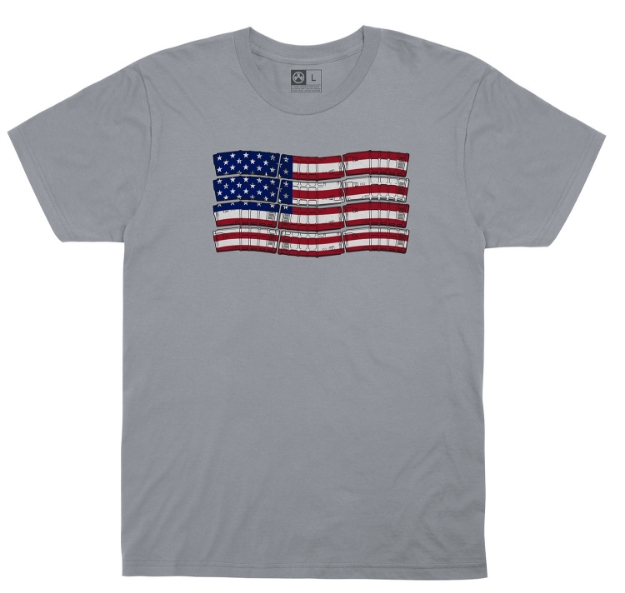 Picture of Magpul P-Mag Flag Silver Cotton Short Sleeve Small 