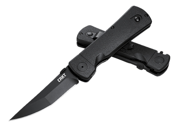 Picture of Crkt Hissatsu 3.88" Folding Clip Point Plain Black Matte Baked-On Anti Rust Aus-8A Ss Blade/ Black Grn Handle Includes Pocket Clip 