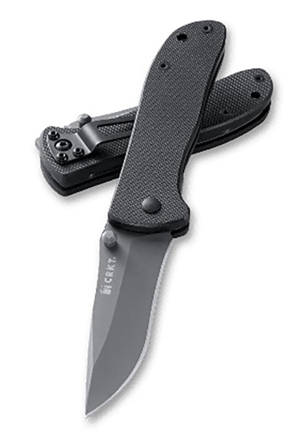 Picture of Crkt Drifter 2.88" Folding Plain Gray Ticn 8Cr14mov Ss Blade/Black G10 Handle Includes Pocket Clip 