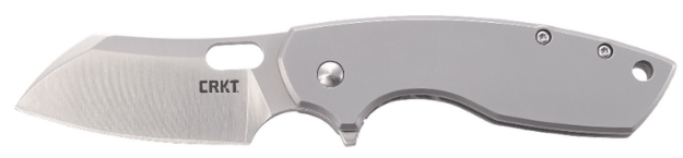 Picture of Crkt Pilar Large 2.67" Folding Plain Satin 8Cr14mov Ss Blade/ Stonewashed Stainless Steel Handle Includes Pocket Clip 