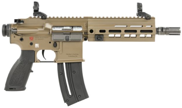 Picture of Hk 416 22 Lr 10+1 8.50" Black Steel Threaded Barrel, Flat Dark Earth Aluminum W/M-Lok & Picatinny Rail Receiver, Black Polymer Grip, Right Hand 