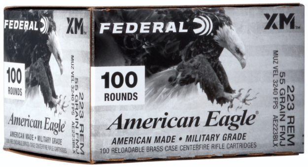 Picture of Federal American Eagle 223 Rem 55 Gr Full Metal Jacket Boat-Tail (Fmjbt) 100 Per Box/ 5 Cs 