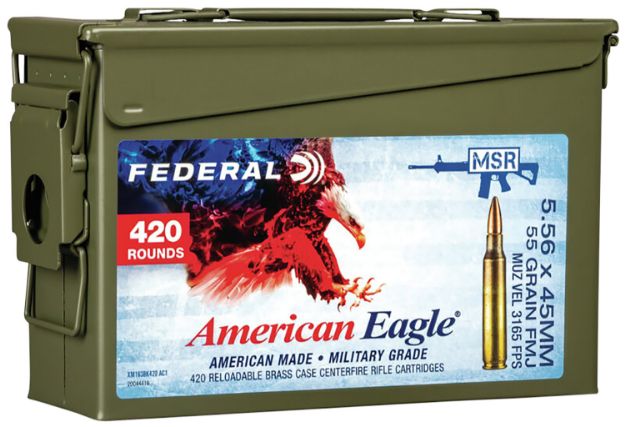 Picture of Federal American Eagle 5.56X45mm Nato 55 Gr Full Metal Jacket Boat-Tail (Fmjbt) 420 Per Box/ 1 Cs 