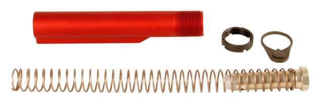 Picture of Lbe Unlimited Mil-Spec Buffer Tube Kit 6 Position Ar-15 Red 