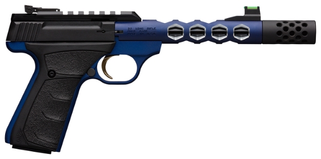 Picture of Browning Buck Mark Plus 22 Lr 10+1 5.90" Vision, Threaded W/Sawtooth Cuts Barrel, Matte Black Optic Ready/Serrated Steel Slide, Blue Anodized Aluminum Black Ultragrip Fx Grips 