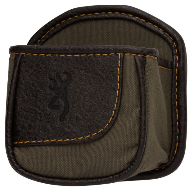 Picture of Browning Laredo Shell Carrier Olive Canvas W/Leather Accents, Belt Clip Mount 