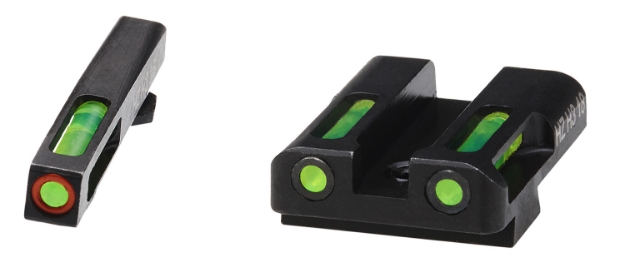 Picture of Hiviz Litewave H3 Tritium/Litepipe Glock 9Mm/40 S&W Sight Set Black | Green Tritium With Orange Outline Front Sight Green Fiber Optic Rear Sight 