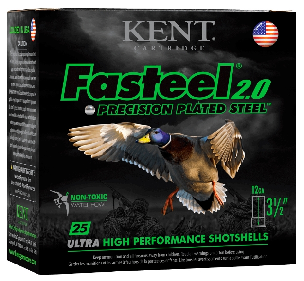 Picture of Kent Cartridge Fasteel 2.0 Waterfowl 12 Gauge 3.50" 1 3/8 Oz 3 Shot 25 Per Box/ 10 Cs 