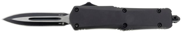 Picture of Templar Knife Black Rubber Gen Ii Small 2.69" Otf Dagger Plain Black Oxide Stonewashed 440C Ss Blade/ 4.31" Black Rubber/Aluminum Handle Features Glass Breaker Includes Pocket Clip/Sheath 