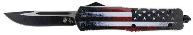 Picture of Templar Knife Us Flag Gen Ii Large 3.50" Otf Drop Point Plain Black Oxide Stonewashed 440C Ss Blade/ 5.25" Us Flag Aluminum Handle Features Glass Breaker Includes Pocket Clip/Sheath 