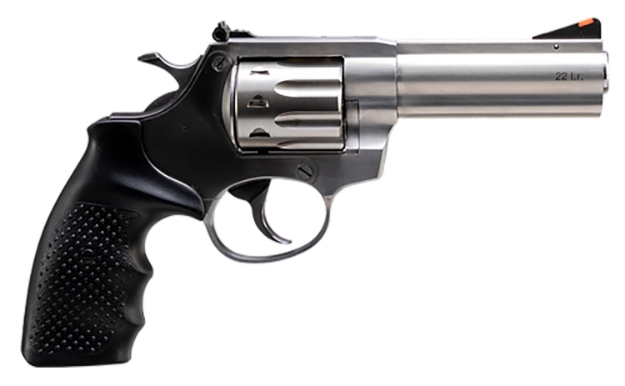 Picture of Rock Island  22 Lr Caliber With 4" Barrel, 9Rd Capacity Cylinder, Overall Stainless Steel Finish & Finger Grooved Black Rubber Grip 