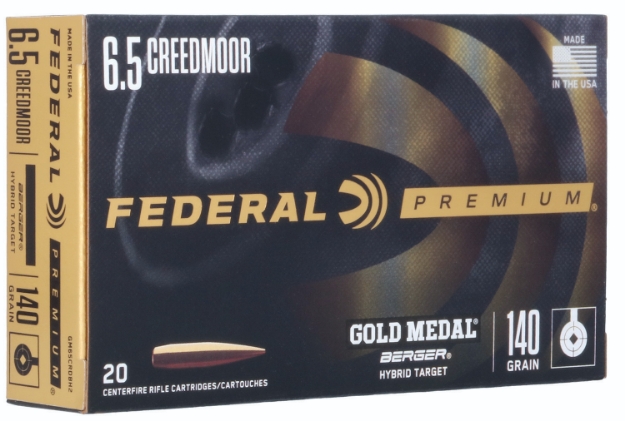 Picture of Federal Premium Gold Medal 6.5 Creedmoor 140 Gr Berger Hybrid Target 20 Per Box/ 10 Cs 