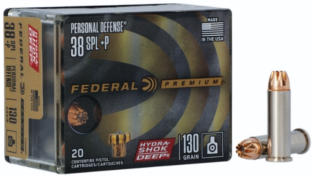 Picture of Federal Premium Personal Defense 38 Special +P 130 Gr Hydra-Shok Deep Hollow Point 20 Per Box/10 Cs 