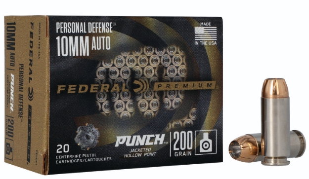 Picture of Federal Premium Personal Defense Punch 10Mm Auto 200 Gr Jacketed Hollow Point (Jhp) 20 Per Box/10 Cs 