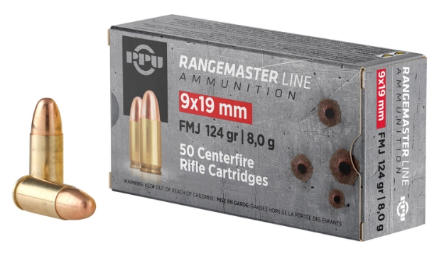 Picture of Ppu Rangemaster Target 9Mm Luger 124 Gr Full Metal Jacket (Fmj) 1000 Per Box/ 