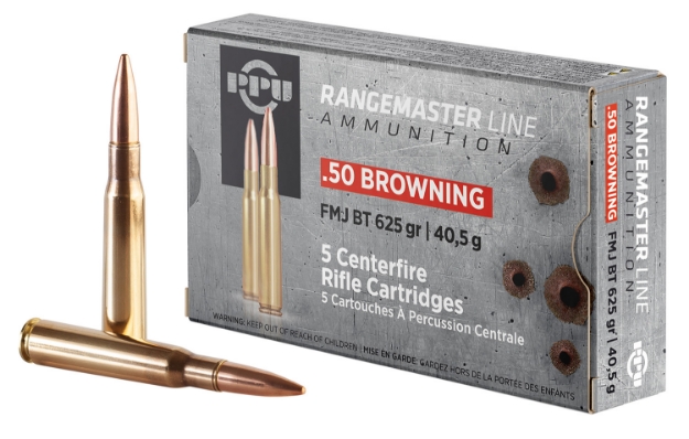 Picture of Ppu Rangemaster Rifle 50 Bmg 625 Gr Full Metal Jacket (Fmj) 5 Per Box/ 20 Cs 