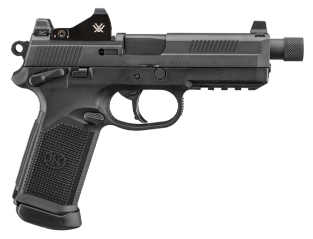 Picture of Fn Fnx Tactical 45 Acp 5.30" Threaded Barrel 15+1, Matte Black Polymer Frame With Mounting Rail, Optic Cut Matte Stainless Steel Slide, Ambidextrous Safety, Includes Viper Red Dot 