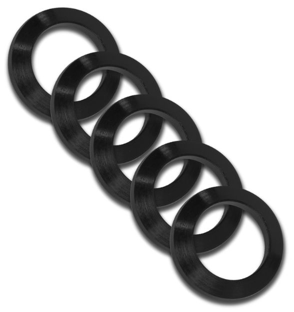 Picture of Grovtec Us Inc Crush Washer 308 Cal Black Nitride Steel 5/8"-24 Tpi Rifle 5 Per Pack 