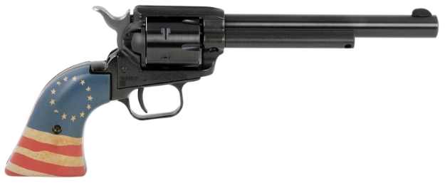 Picture of Heritage Mfg Rough Rider Betsy Ross 22 Lr Caliber With 6.50" Barrel, 6Rd Capacity Cylinder, Overall Black Metal Finish & American Flag Polymer Grip 